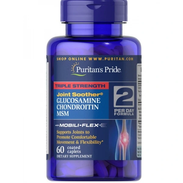 Puritan's Pride Glukozamina Chondroityna MSM| 3w1| 60 tabletek